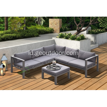 Sofa patio furnitur taman aluminium